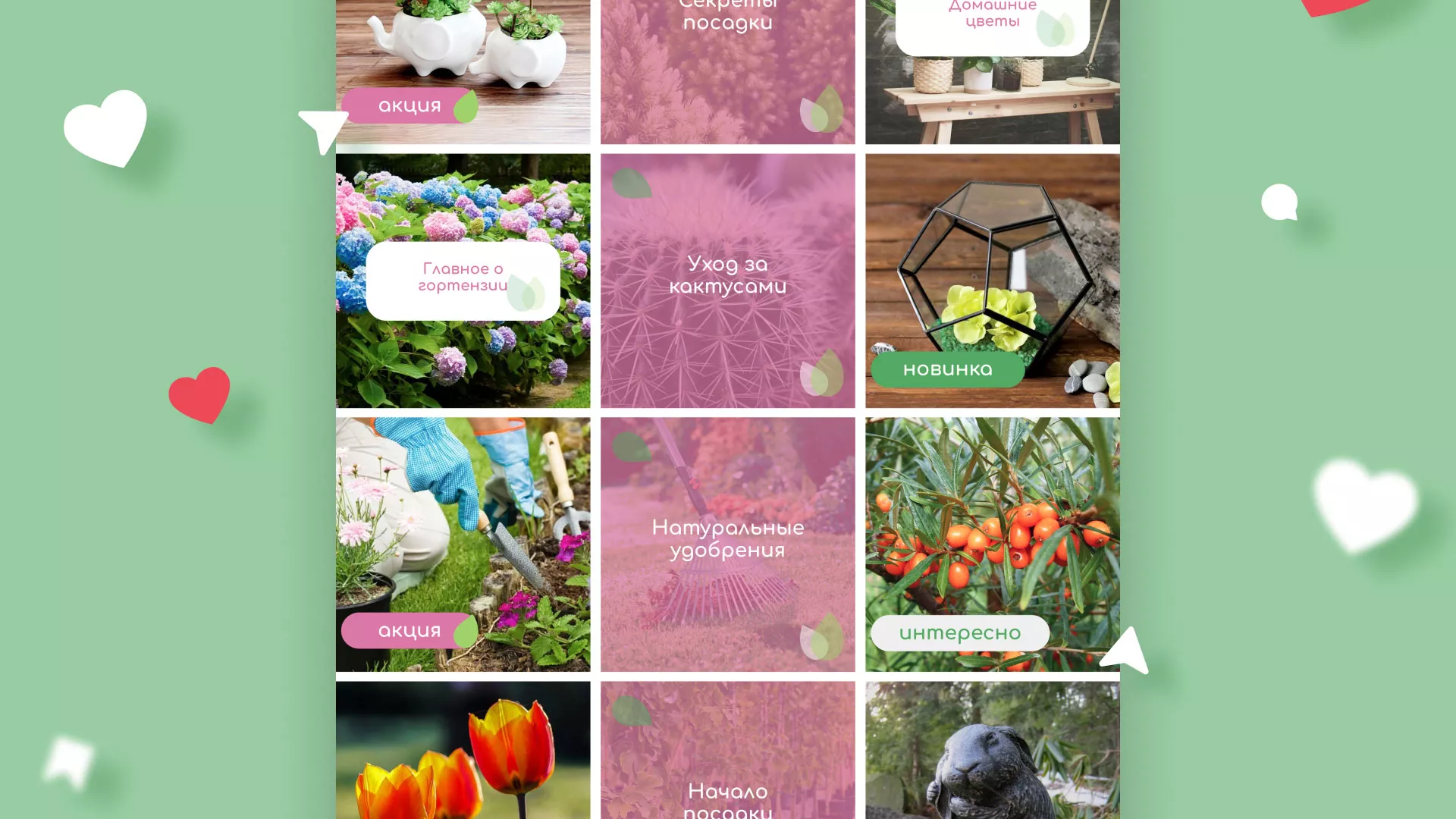 Разработка оформления профиля Instagram для магазина «Floraint» в Оби