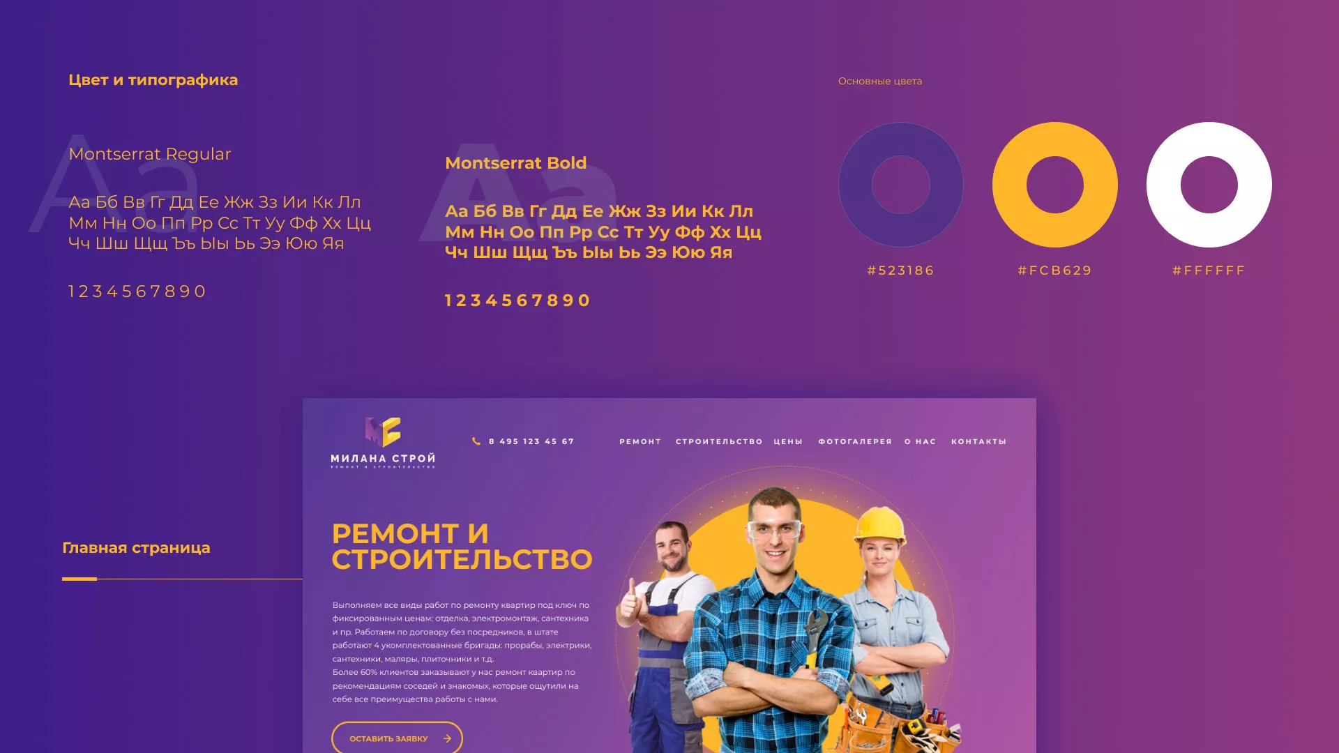 Разработка сайта строительной компании «Милана-Строй» в Оби