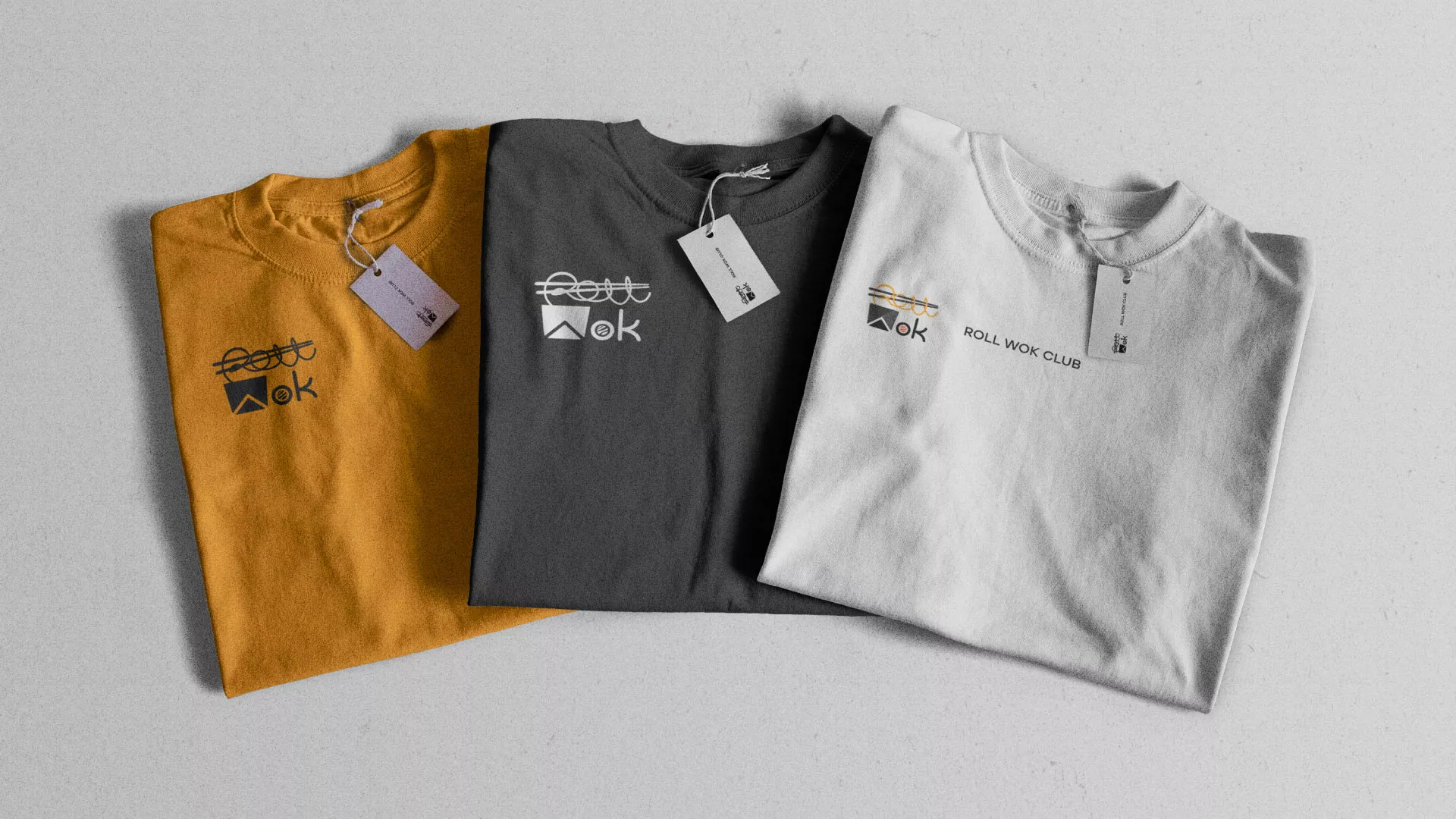 Разработка логотипа суши-бара «Roll Wok Club» в Оби